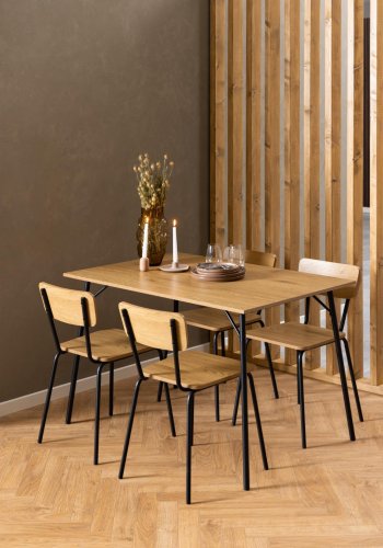 ACT NORDIC Peru spisebordsstol - mat vild eg ru melamin og mat sort ru stl