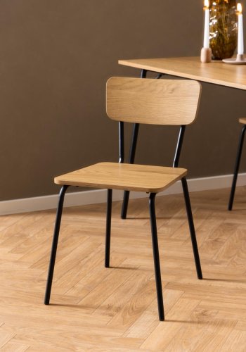 ACT NORDIC Peru spisebordsstol - mat vild eg ru melamin og mat sort ru stl