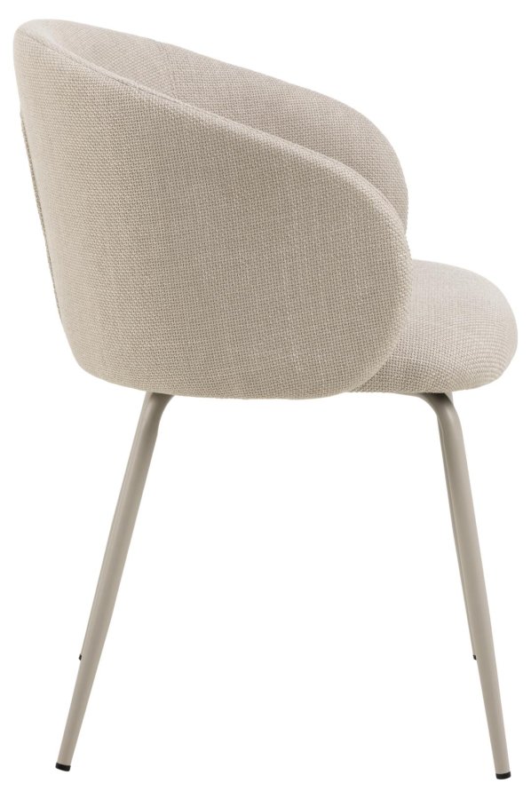 ACT NORDIC Eleanor spisebordsstol, m. armln - beige stof og gr stl