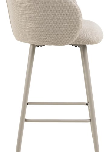 ACT NORDIC Eleanor barstol, m. rygln, armln og fodsttte - beige stof og gr stl