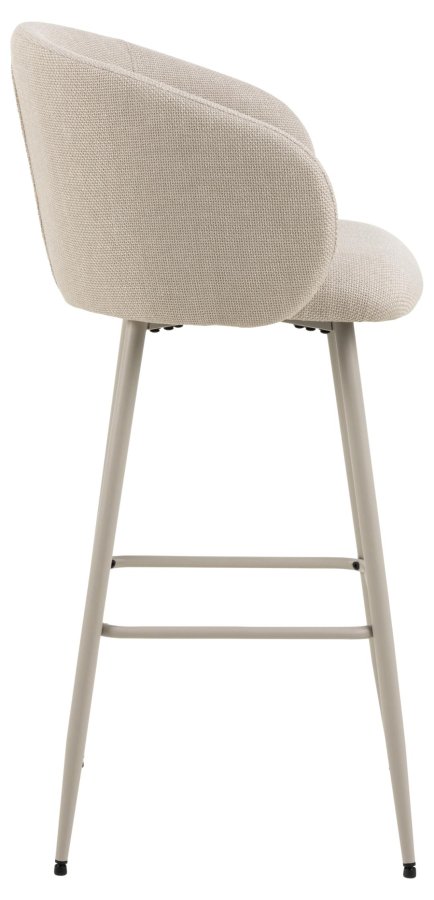 ACT NORDIC Eleanor barstol, m. rygln, armln og fodsttte - beige stof og gr stl