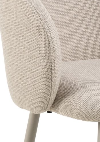 ACT NORDIC Eleanor barstol, m. rygln, armln og fodsttte - beige stof og gr stl