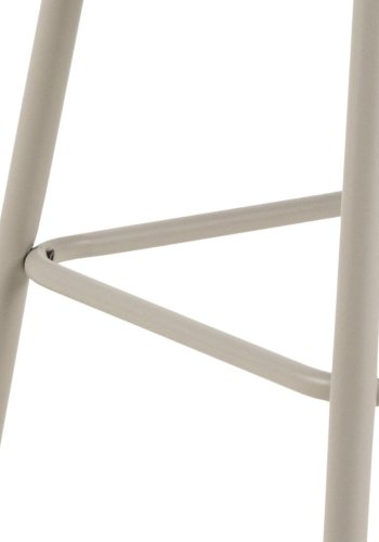 ACT NORDIC Eleanor barstol, m. rygln, armln og fodsttte - beige stof og gr stl