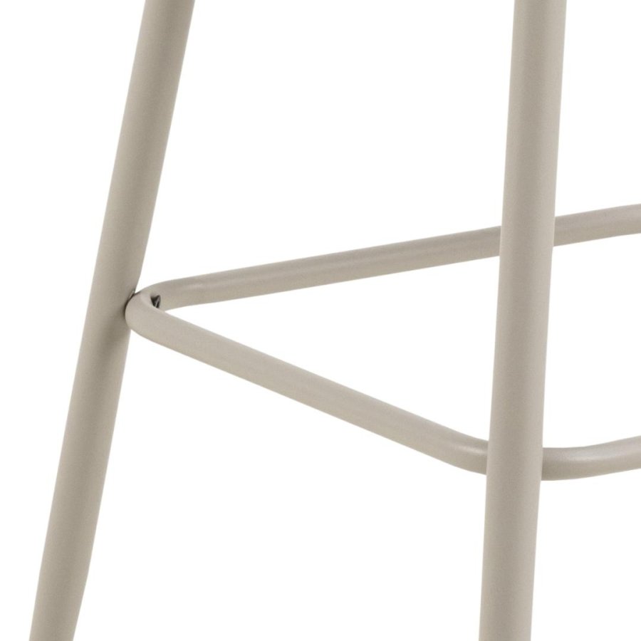 ACT NORDIC Eleanor barstol, m. rygln, armln og fodsttte - beige stof og gr stl