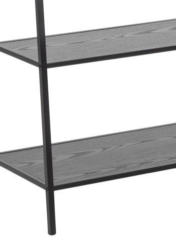 ACT NORDIC Seaford garderobestativ, m. bjlestang og 2 hylder - sort ask ru melamin og sort stl