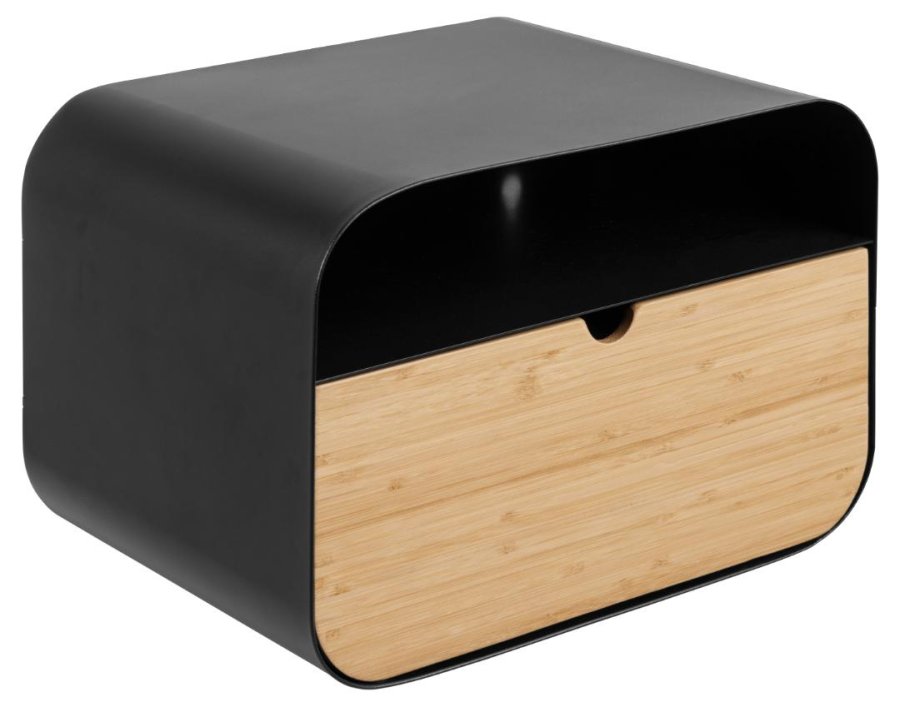 ACT NORDIC Joliet vghngt natbord, m. 1 rum og 1 skuffe - bambus og sort stl (35x25)