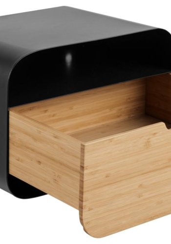 ACT NORDIC Joliet vghngt natbord, m. 1 rum og 1 skuffe - bambus og sort stl (35x25)
