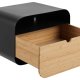 ACT NORDIC Joliet vghngt natbord, m. 1 rum og 1 skuffe - bambus og sort stl (35x25)