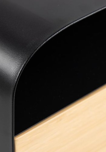 ACT NORDIC Joliet vghngt natbord, m. 1 rum og 1 skuffe - bambus og sort stl (35x25)