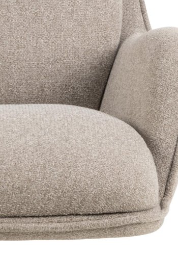 ACT NORDIC Bosley drejestol, m. armln, horisontal syning og lynls - beige stof og sort stl
