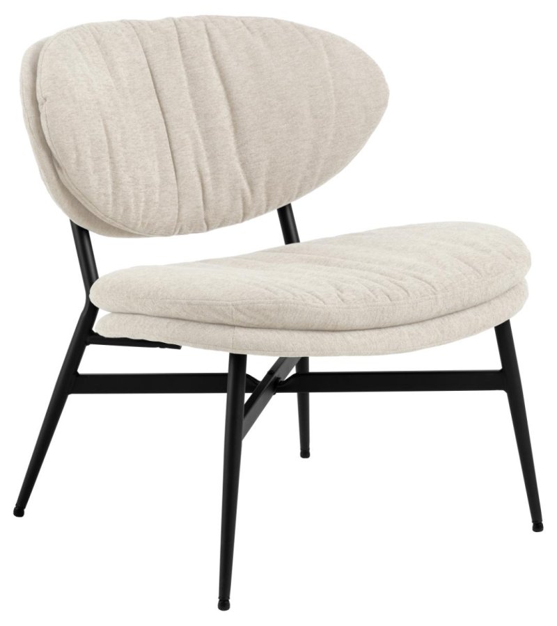 ACT NORDIC Burma loungestol - beige stof og mat sort stl