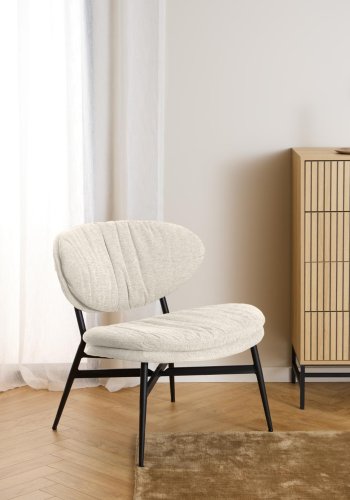 ACT NORDIC Burma loungestol - beige stof og mat sort stl