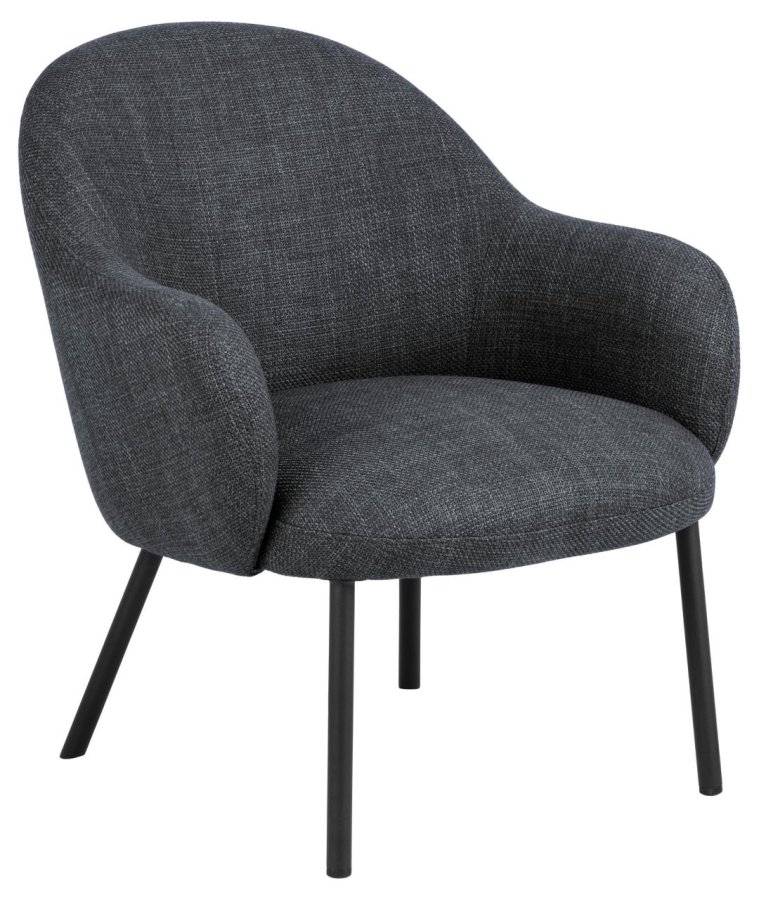 ACT NORDIC Spencer loungestol, m. armln - mrkegr stof og sort stl