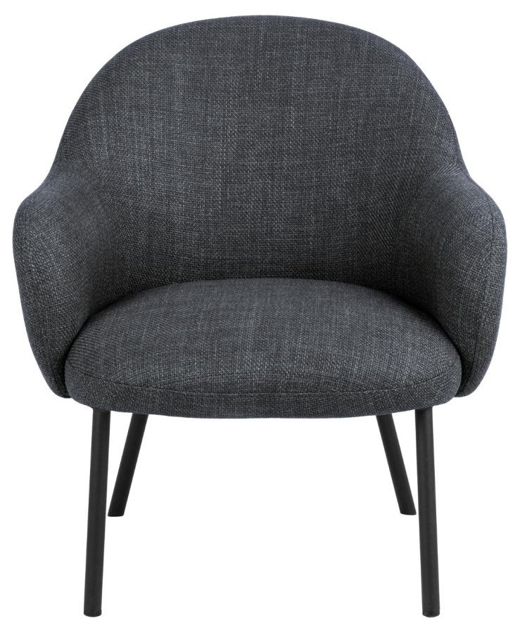 ACT NORDIC Spencer loungestol, m. armln - mrkegr stof og sort stl