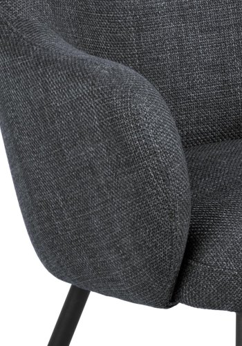 ACT NORDIC Spencer loungestol, m. armln - mrkegr stof og sort stl