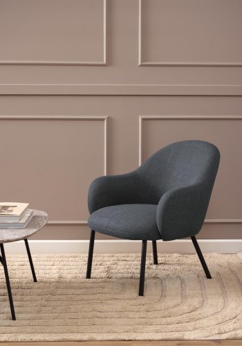 ACT NORDIC Spencer loungestol, m. armln - mrkegr stof og sort stl