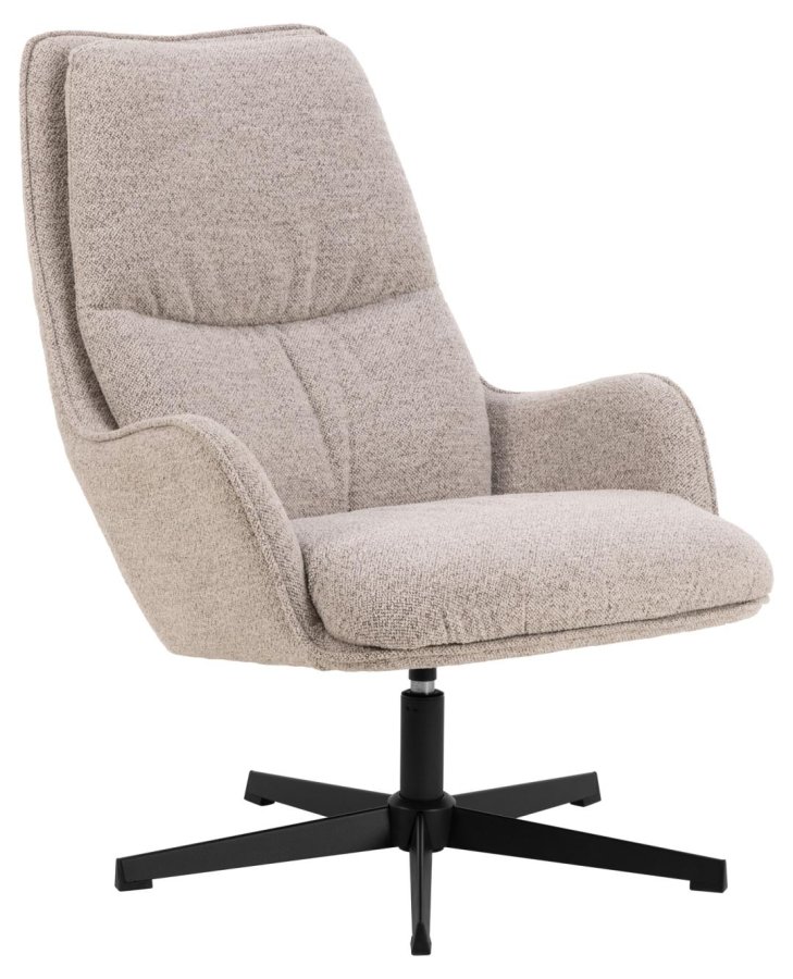 ACT NORDIC Bosley drejestol, m. armln, horisontal syning og lynls - beige stof og sort stl