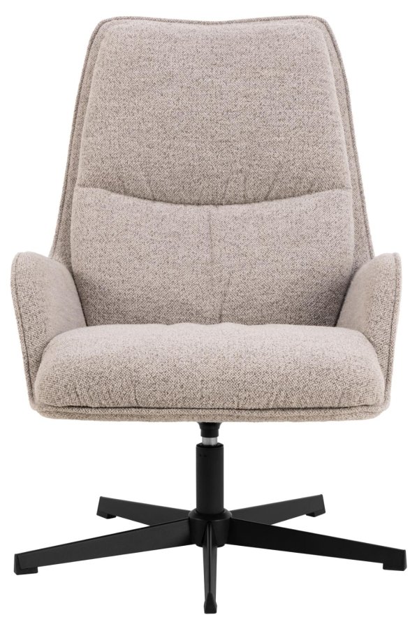 ACT NORDIC Bosley drejestol, m. armln, horisontal syning og lynls - beige stof og sort stl