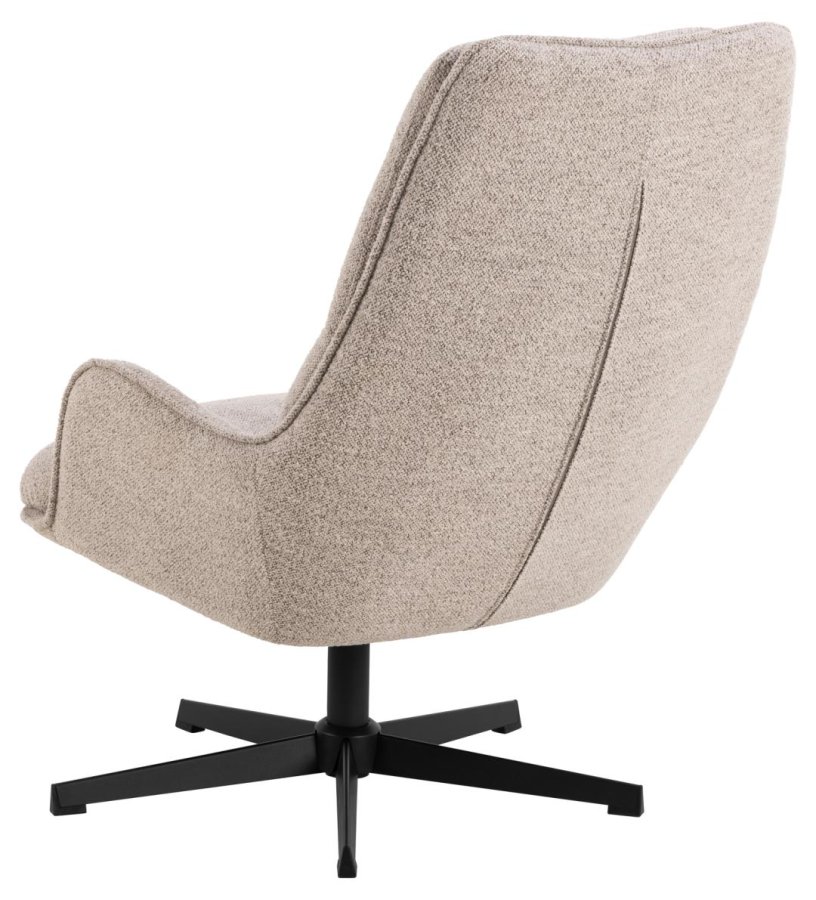 ACT NORDIC Bosley drejestol, m. armln, horisontal syning og lynls - beige stof og sort stl