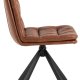 ACT NORDIC Dean  spisebordsstol, m. drejefunktion og syning - cognac retro PU og sort stl