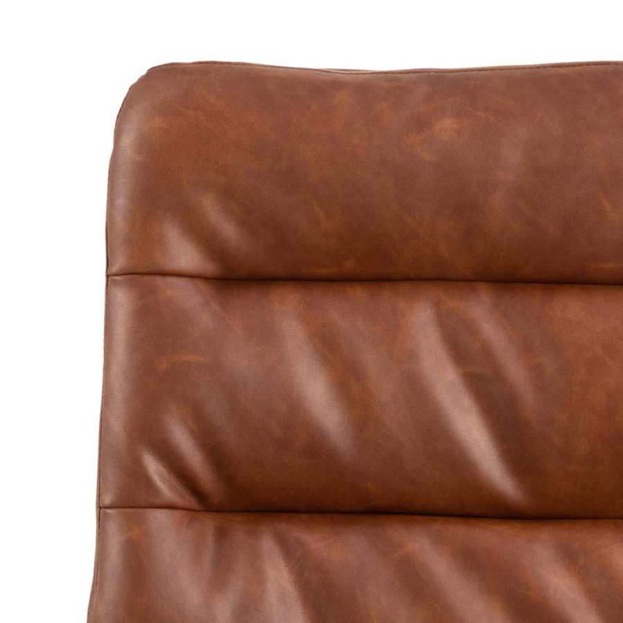 ACT NORDIC Dean  spisebordsstol, m. drejefunktion og syning - cognac retro PU og sort stl