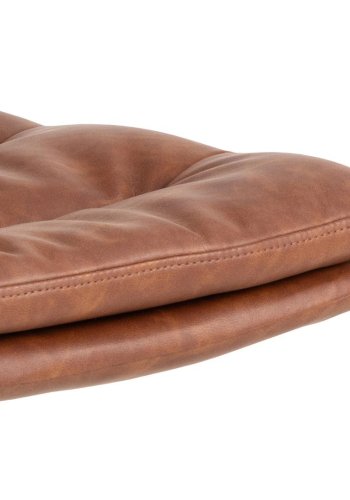 ACT NORDIC Dean  spisebordsstol, m. drejefunktion og syning - cognac retro PU og sort stl