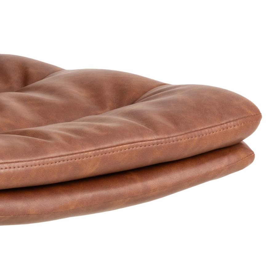 ACT NORDIC Dean  spisebordsstol, m. drejefunktion og syning - cognac retro PU og sort stl