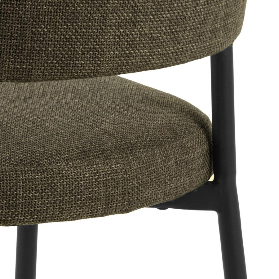 ACT NORDIC Edina spisebordsstol - grn stof og sort stl