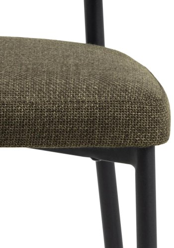 ACT NORDIC Edina spisebordsstol - grn stof og sort stl