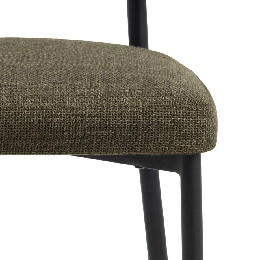 ACT NORDIC Edina spisebordsstol - grn stof og sort stl