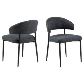 ACT NORDIC Edina spisebordsstol - mrkegr stof og sort stl