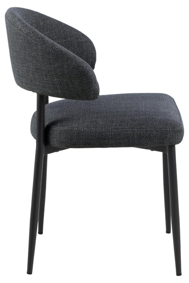 ACT NORDIC Edina spisebordsstol - mrkegr stof og sort stl