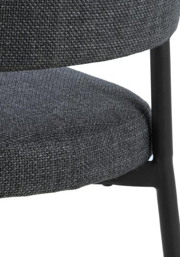 ACT NORDIC Edina spisebordsstol - mrkegr stof og sort stl