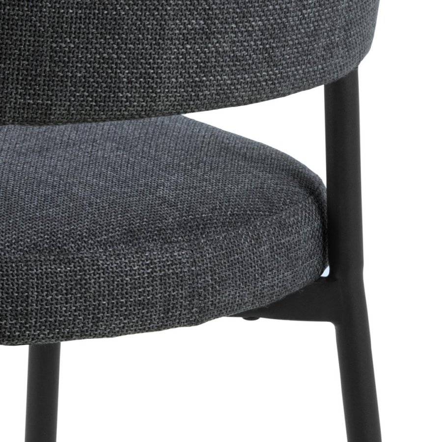 ACT NORDIC Edina spisebordsstol - mrkegr stof og sort stl
