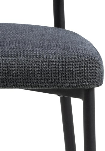 ACT NORDIC Edina spisebordsstol - mrkegr stof og sort stl