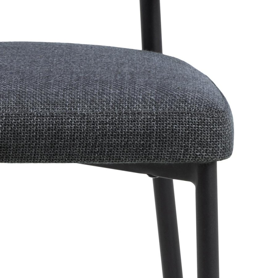 ACT NORDIC Edina spisebordsstol - mrkegr stof og sort stl