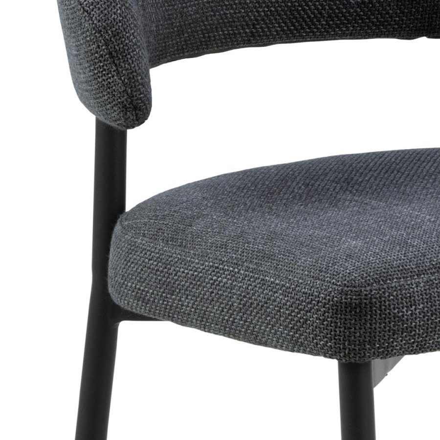 ACT NORDIC Edina spisebordsstol - mrkegr stof og sort stl