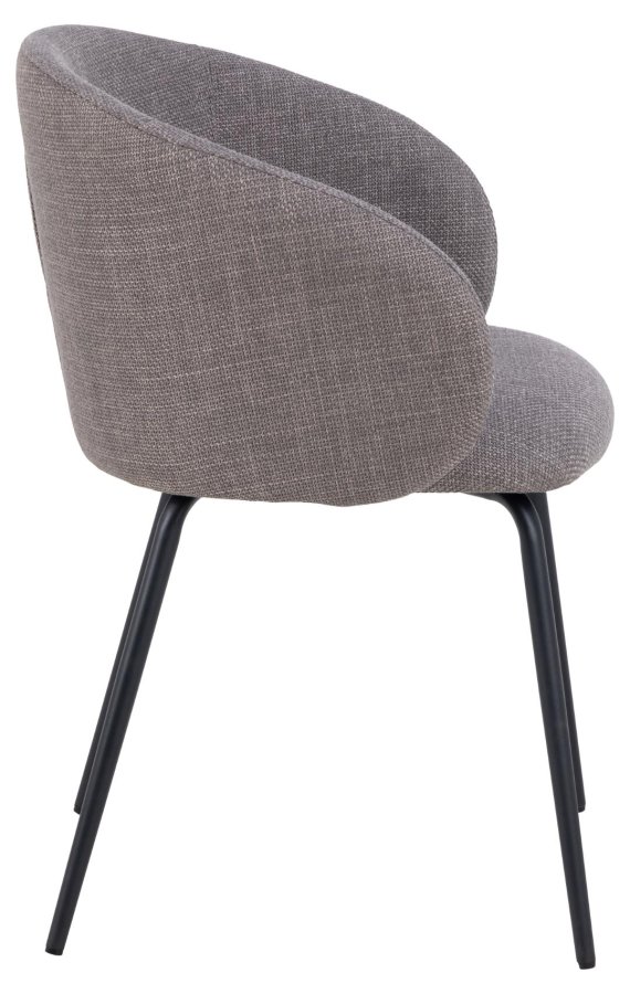 ACT NORDIC Eleanor spisebordsstol, m. armln - lys grbrun stof og sort stl