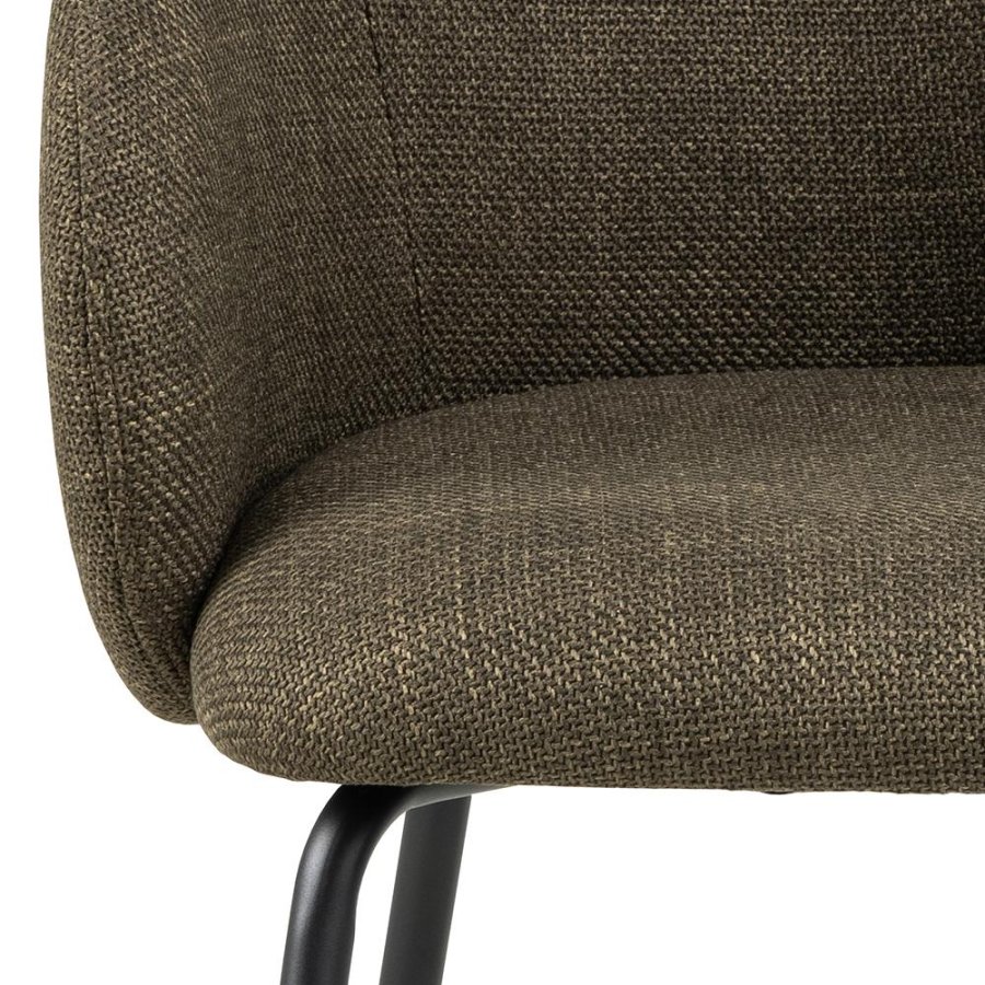 ACT NORDIC Eleanor spisebordsstol, m. armln - grn stof og sort stl