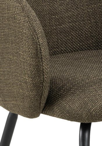 ACT NORDIC Eleanor spisebordsstol, m. armln - grn stof og sort stl