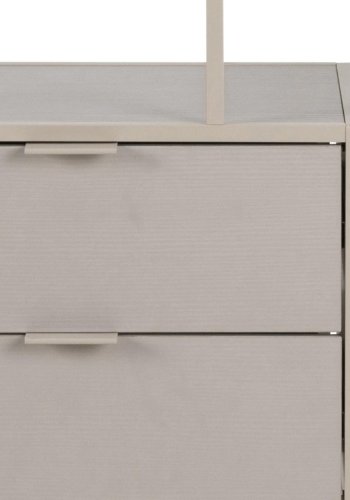 ACT NORDIC Seaford reol, m. 4 hylder og 2 skuffer - gr ru melamin og gr ru stl (77x35x185)