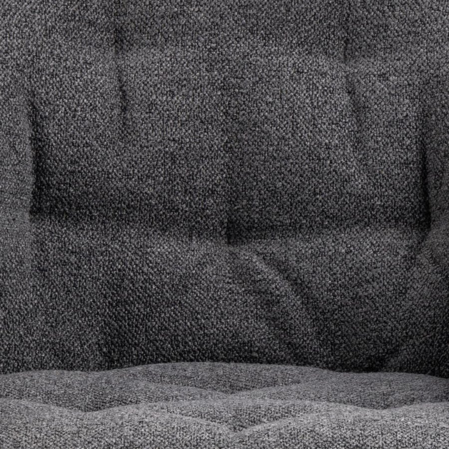 ACT NORDIC Brooke spisebordsstol, m. armln, drejefunktion, syninger - antracitgr stof og sort stl