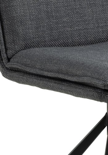 ACT NORDIC Flynn spisebordsstol, m. drejefunktion - mrkegr stof og sort stl