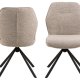 ACT NORDIC Aura spisebordsstol, m. drejefunktion - beige stof og sort stl