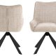 ACT NORDIC Eddie spisebordsstol, m. drejefunktion - beige stof og sort stl
