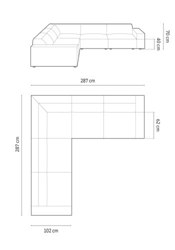 MICADONI  Symmetrisk hjrnesofa, 