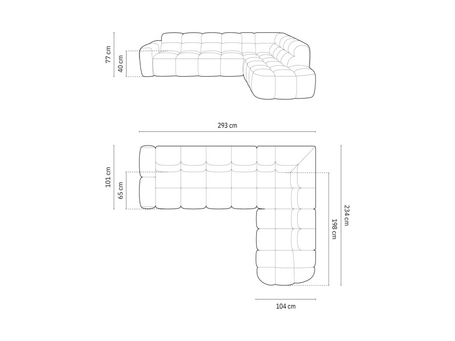 MICADONI  Hjre hjrnesofa i fljl, 