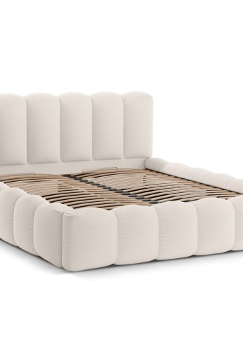 MICADONI  Opbevaringsseng med sengegavl, 