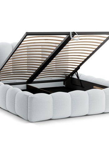 MICADONI  Opbevaringsseng med sengegavl, 