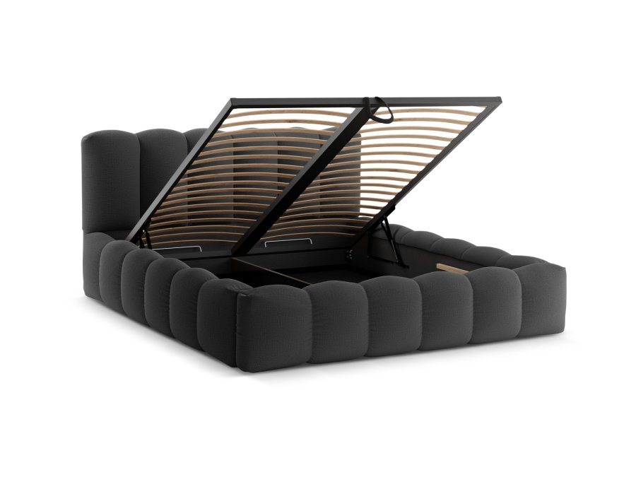 MICADONI  Opbevaringsseng med sengegavl, 